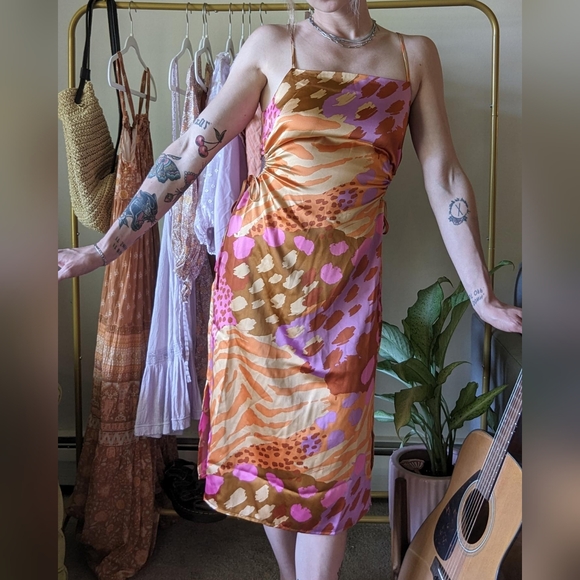 New w tags Christian LaCroix Keyhole Satin Mini Dress - Picture 3 of 6